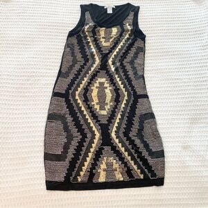 Design History Black and Gold sequin Dress size medium